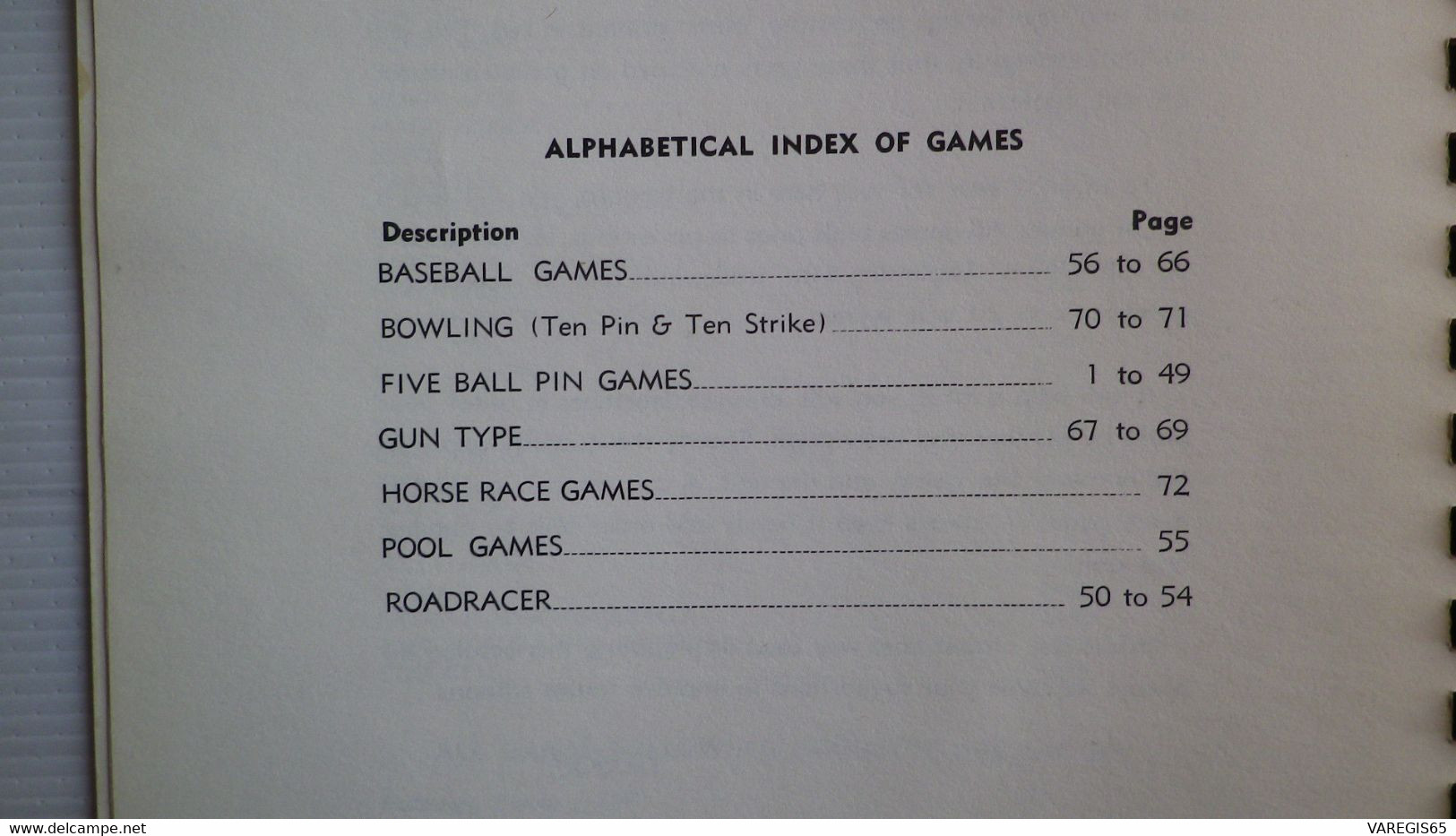 PART CATALOG - WILLIAMS 1963 - BASE BALL , BOWLING , FIVE BALL PIN , GUN TYPE , HORSE,POOL , ROADRACER - AVEC SUPPLEMENT - Ingegneria