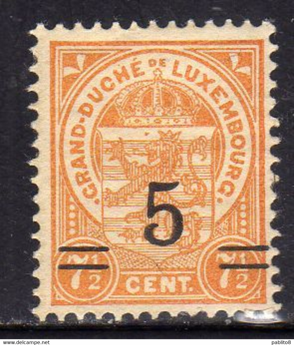 LUXEMBOURG LUSSEMBURGO 1916 1924 STAMPS OF 1906 1919 SURCHARGED WITH NEW VALUE CENT. 5 On 7 1/2c MLH - Otros & Sin Clasificación