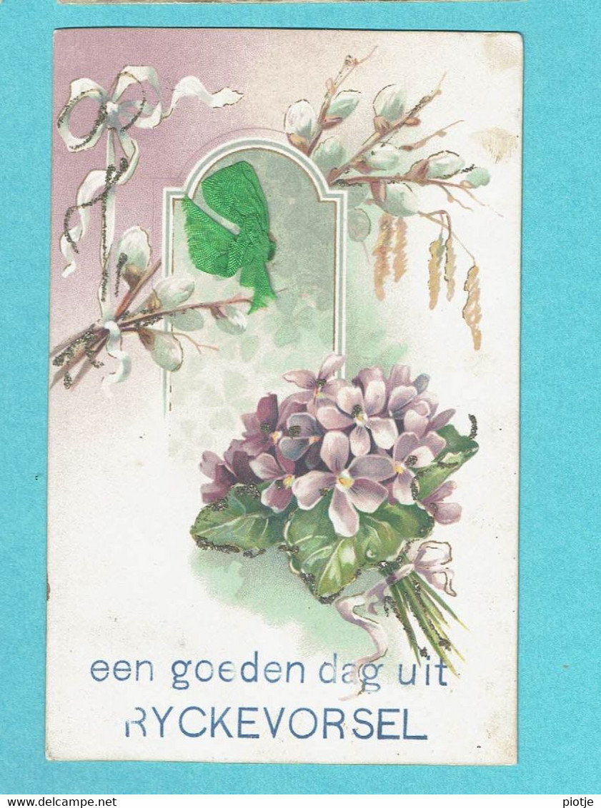 * Rijkevorsel - Ryckevorsel (Antwerpen) * Een Goeden Dag Uit Ryckevorsel, Bonjour De, Fleurs, Fantaisie, Old, Rare - Rijkevorsel