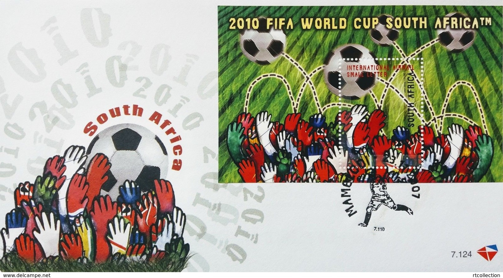 South Africa RSA 2007 First Day Cover FDC FIFA World Cup 2010 Football Game Soccer Sports Stamp MNH SG 1644 23/11/2007 - Cartas & Documentos