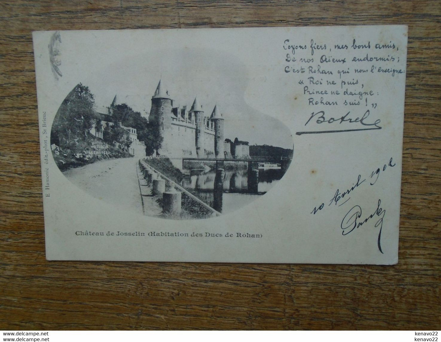 Carte Assez Rare De 1902 , Château De Josselin ( Habitation Des Ducs De Rohan ) "" Beau Timbre "" " Carte Karten Bost " - Josselin