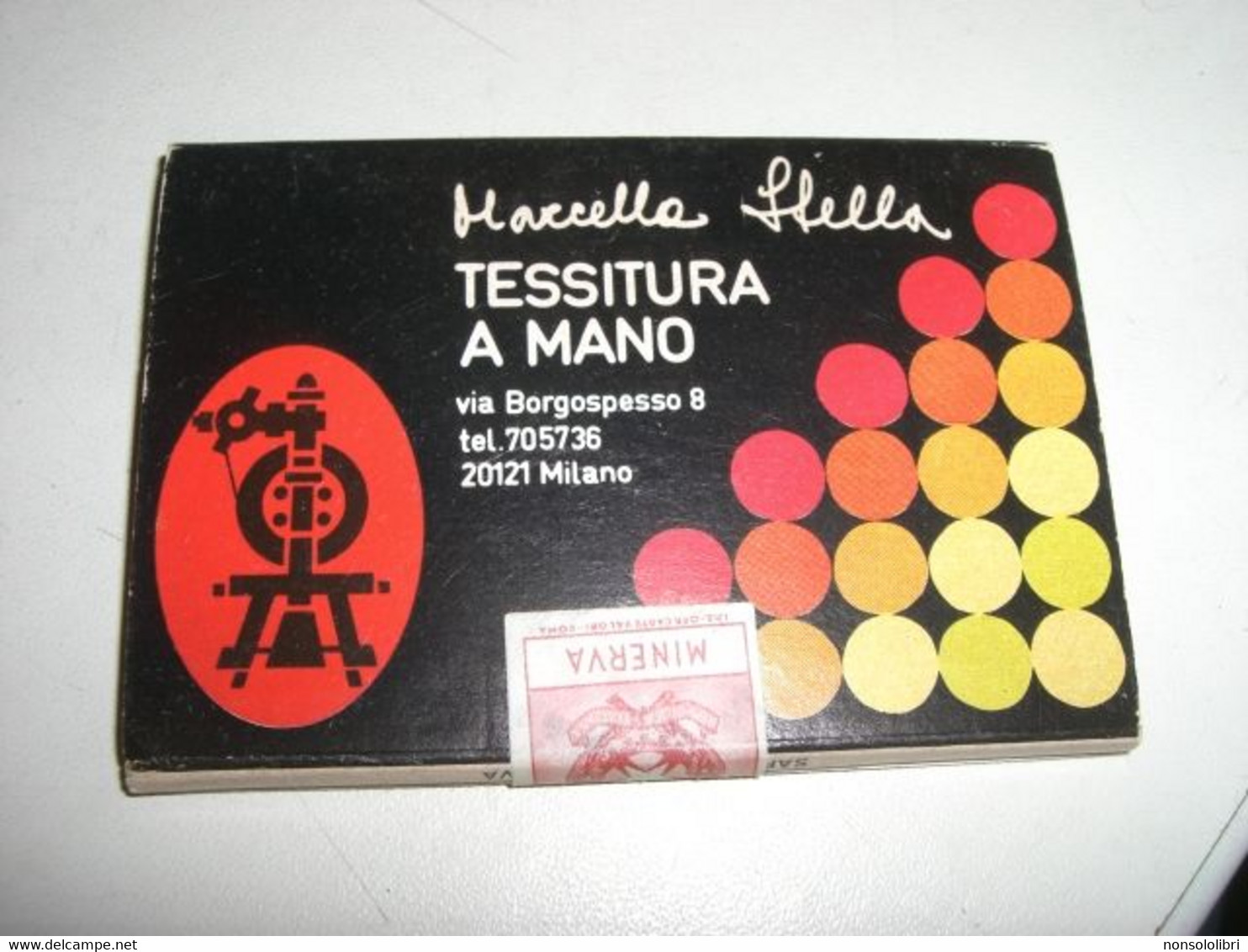 SCATOLA FIAMMIFERI PUBBLICITARIA MARCELLA STELLA TESSITURA A MANO - Cajas De Cerillas (fósforos)