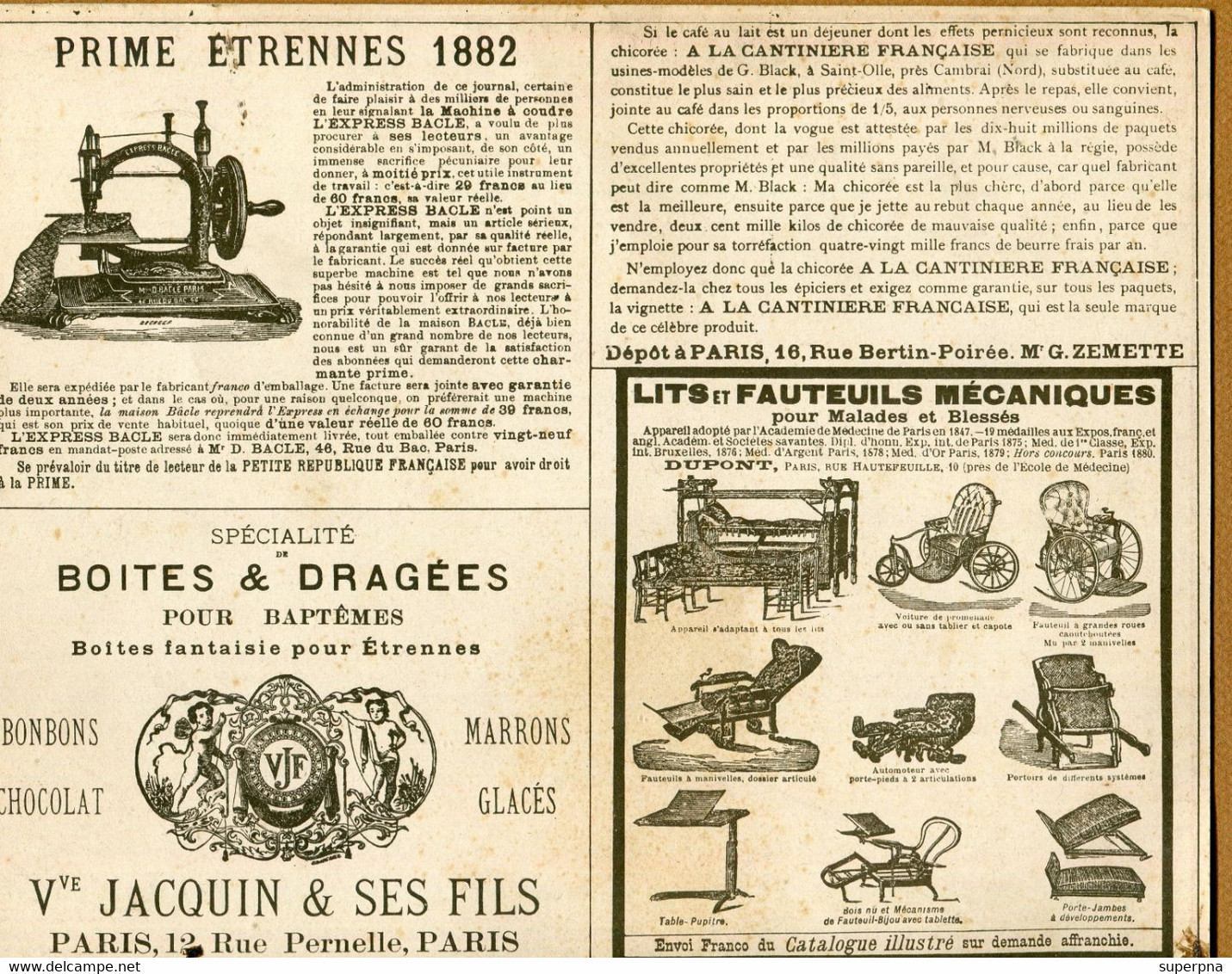 CALENDRIER 1882 : JOURNAL " LA PETITE REPUBLIQUE FRANCAISE " - Tamaño Grande : ...-1900