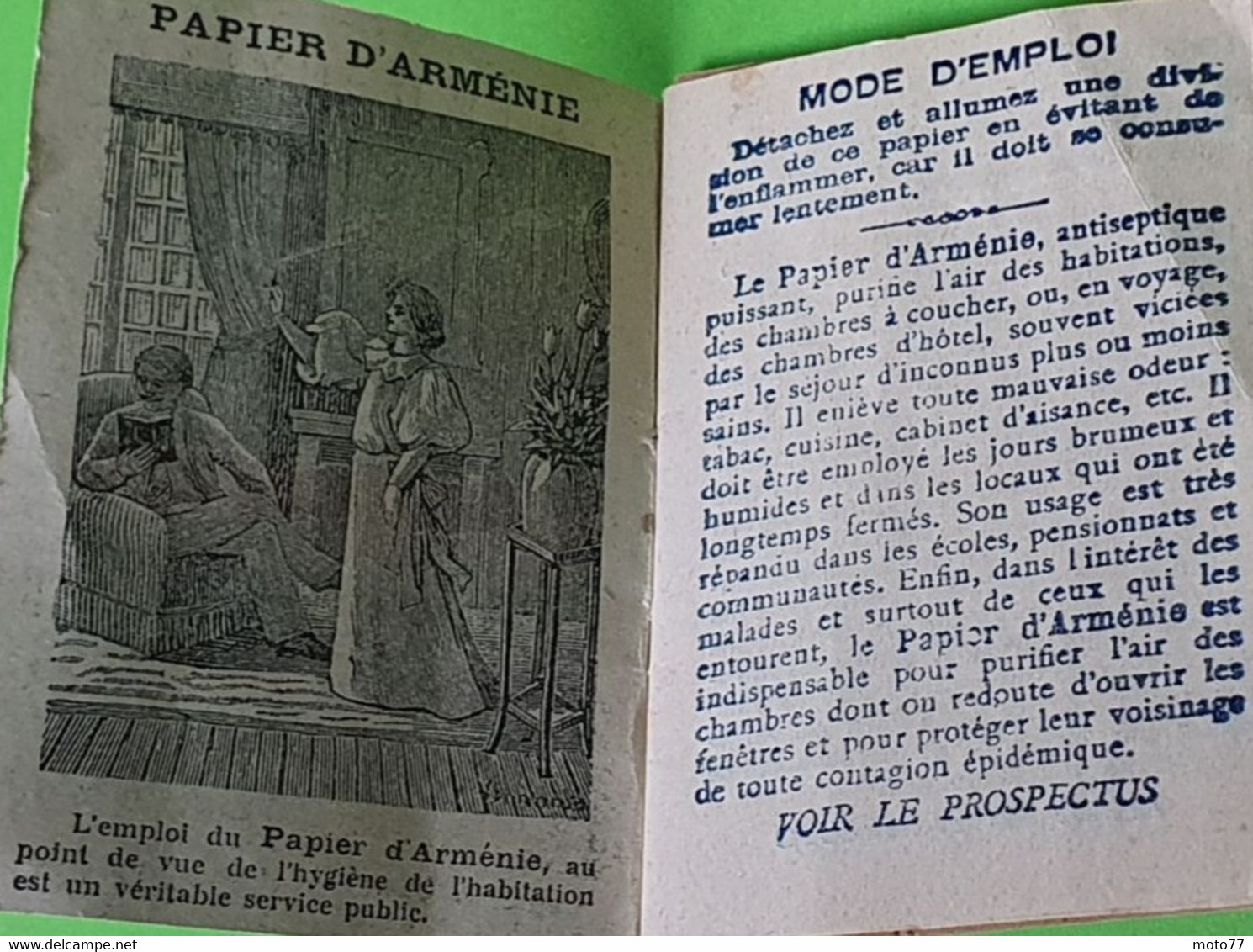 Lot 2 Anciennes Pochettes PAPIER D’ARMÉNIE - Antiseptique - Prix Magasin GOULET TURPIN - Vers 1940 1950 - Materiale Di Profumeria