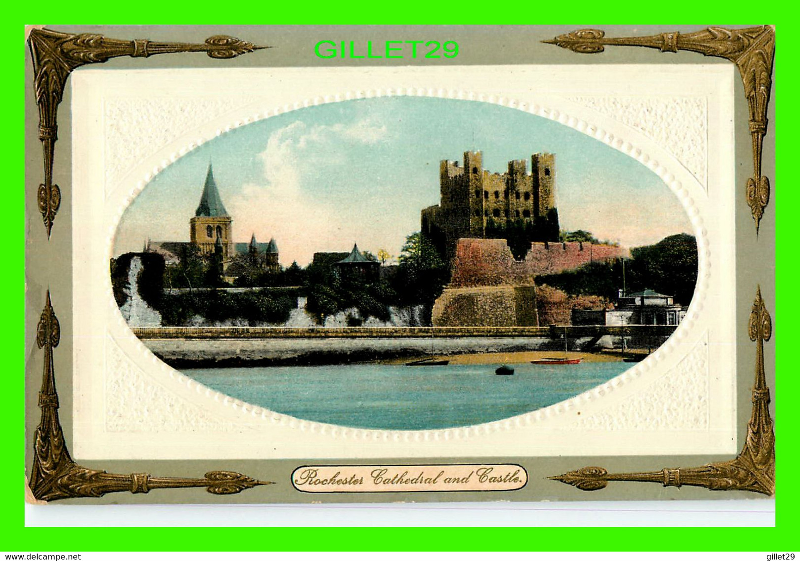 ROCHESTER, KENT, UK - ROCHESTER CATHEDRAL AND CASTLE - EMBOSSED - - Rochester