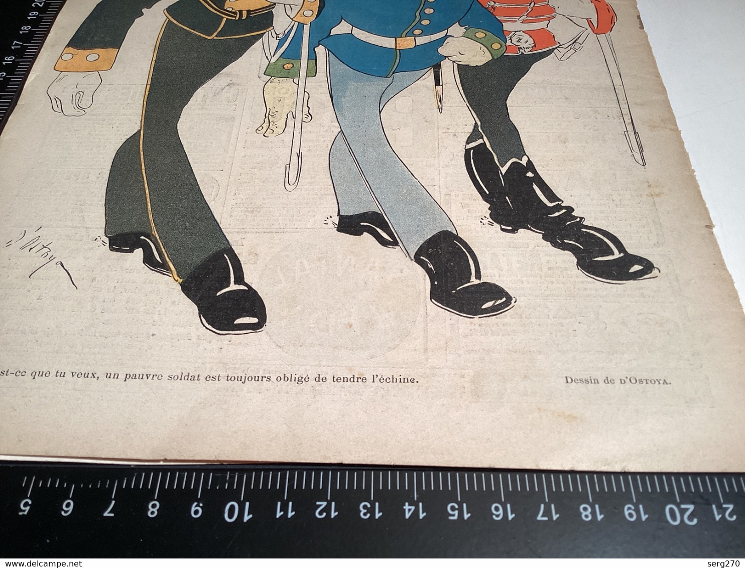 Journal Rire 1906 L’armée D Outre Rein Dessin Ostoya Publicité Pochette Nationale Tirage Des Millions - Dessins