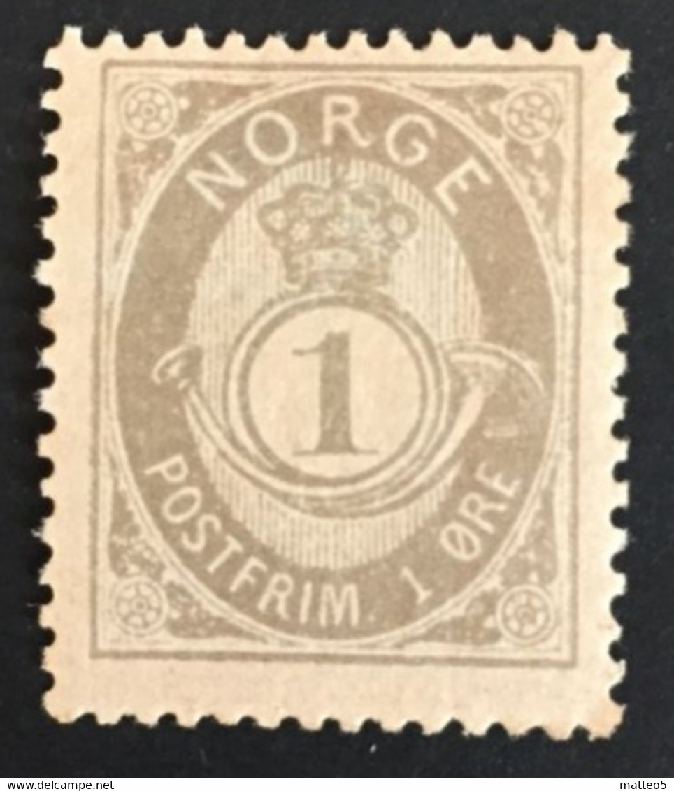 1877/79 - Norvegia - Norway - 1 - Post Horn - A2 - Neufs