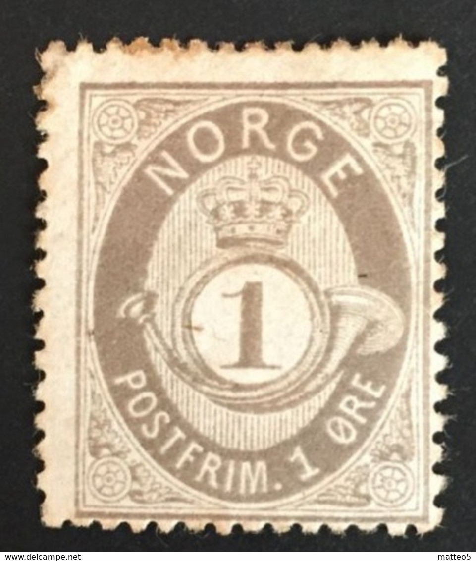 1877/79 - Norvegia - Norway - 1 - Post Horn - A2 - Neufs