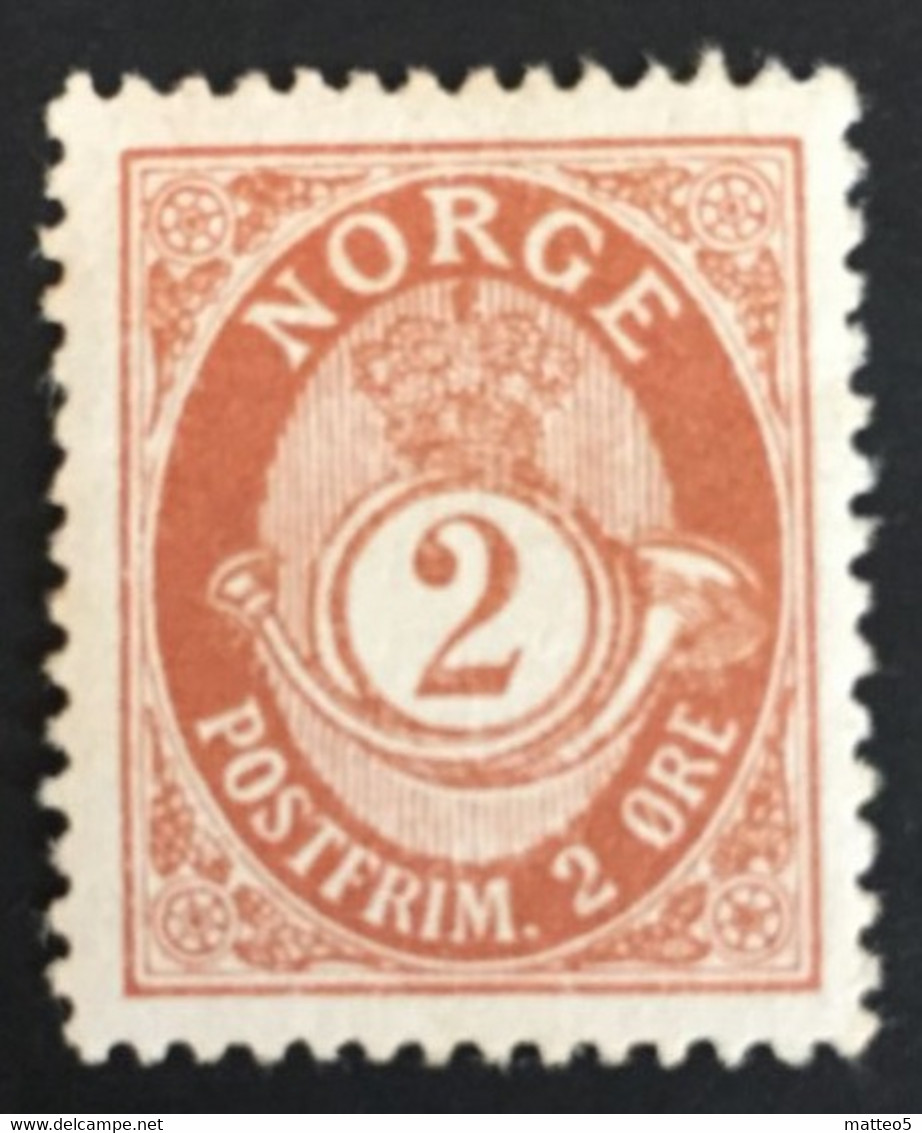 1886/93 - Norvegia - Norway - 2 - Post Horn - A2 - Unused Stamps