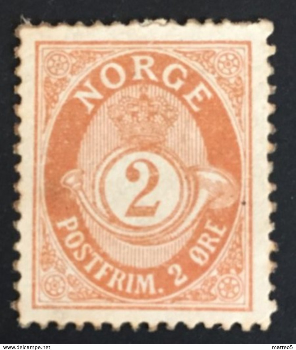 1886/93 - Norvegia - Norway - 2 - Post Horn - A2 - Unused Stamps