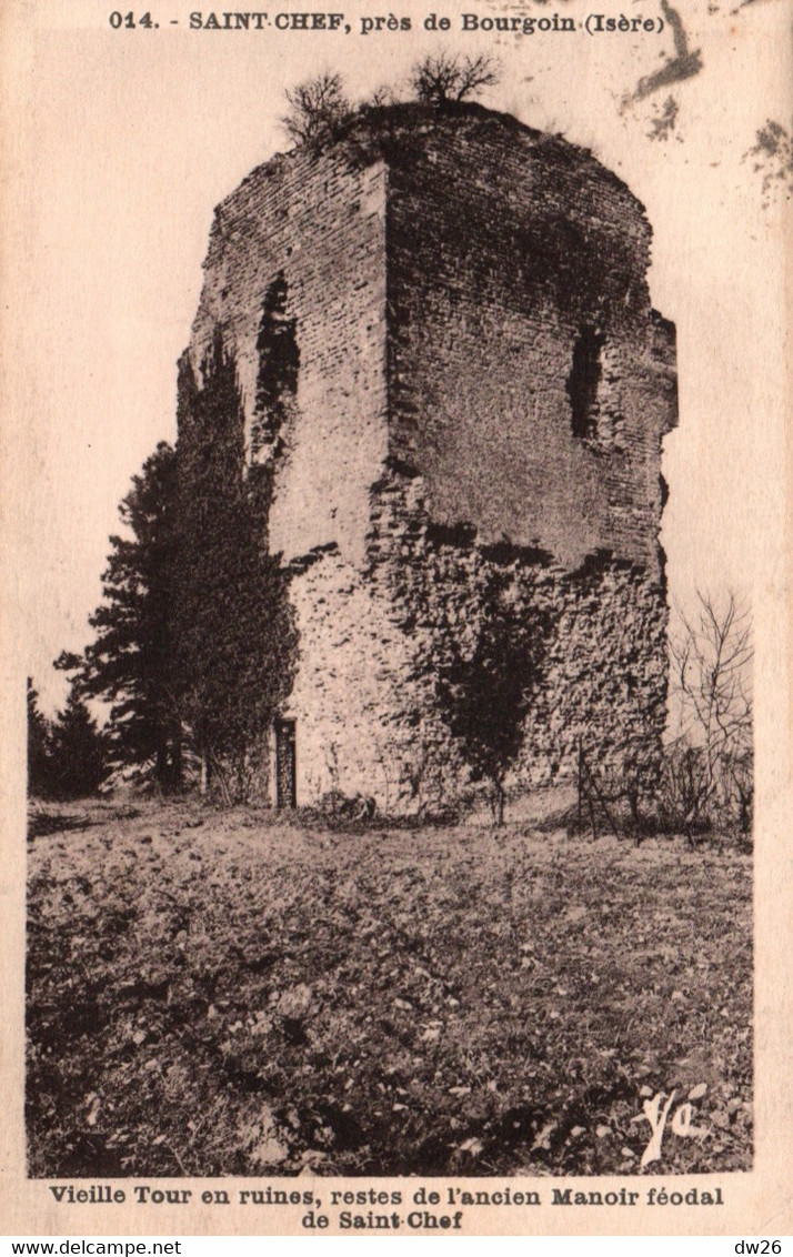 St Saint-Chef (Isère) Vieille Tour En Ruines, Restes De L'ancien Manoir Féodal - Edition J. Cellard - Carte N° 014 - Saint-Chef