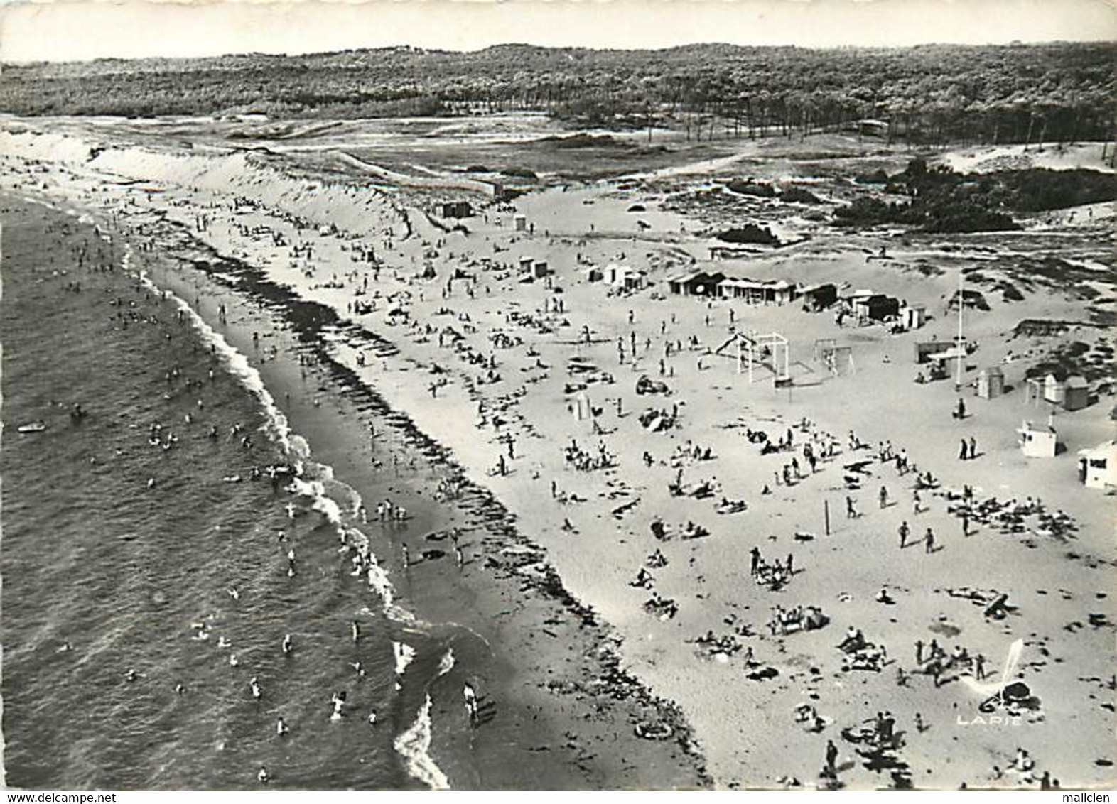 - Cpsm -ref-AA769- Vendée - Saint Hilaire De Riez - St Hilaire De Riez - Vue Aerienne Plage De Sion Sur L Ocean - - Saint Hilaire De Riez