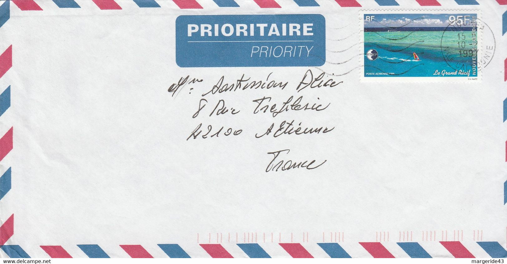 NOUVELLE CALEDONIE LETTRE DE NOUMEA POUR LA FRANCE 1997 - Briefe U. Dokumente