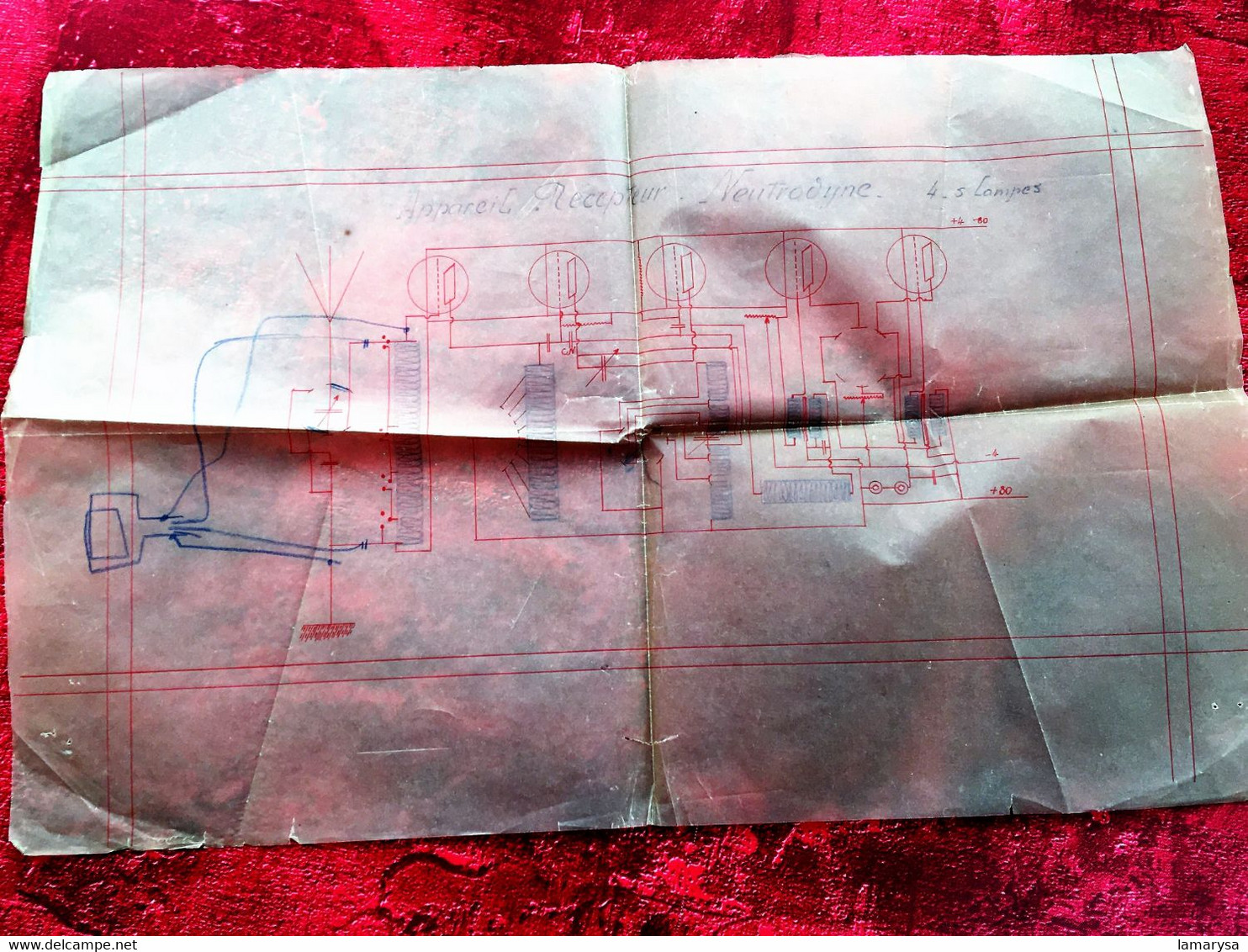 Appareil Récepteur Réactance Neutrodyne 4 /5 Lampes Science & Technique Radio & TSF  Plan En Transparent Décalque--1930 - Littérature & Schémas