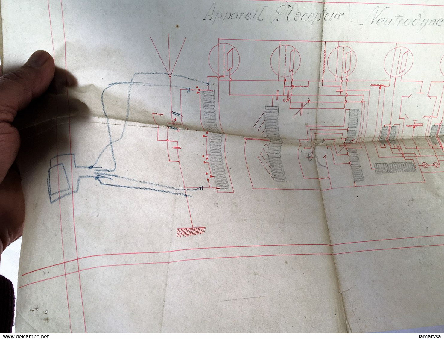 Appareil Récepteur Réactance Neutrodyne 4 /5 Lampes Science & Technique Radio & TSF  Plan En Transparent Décalque--1930 - Libros Y Esbozos