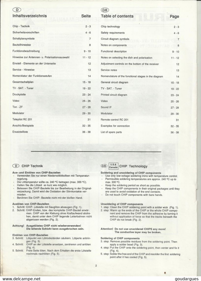 Récepteur De Télévision Par Satellite - Satellit - TV - Receiver - Grundig Servicemanual - STR 10 - Television