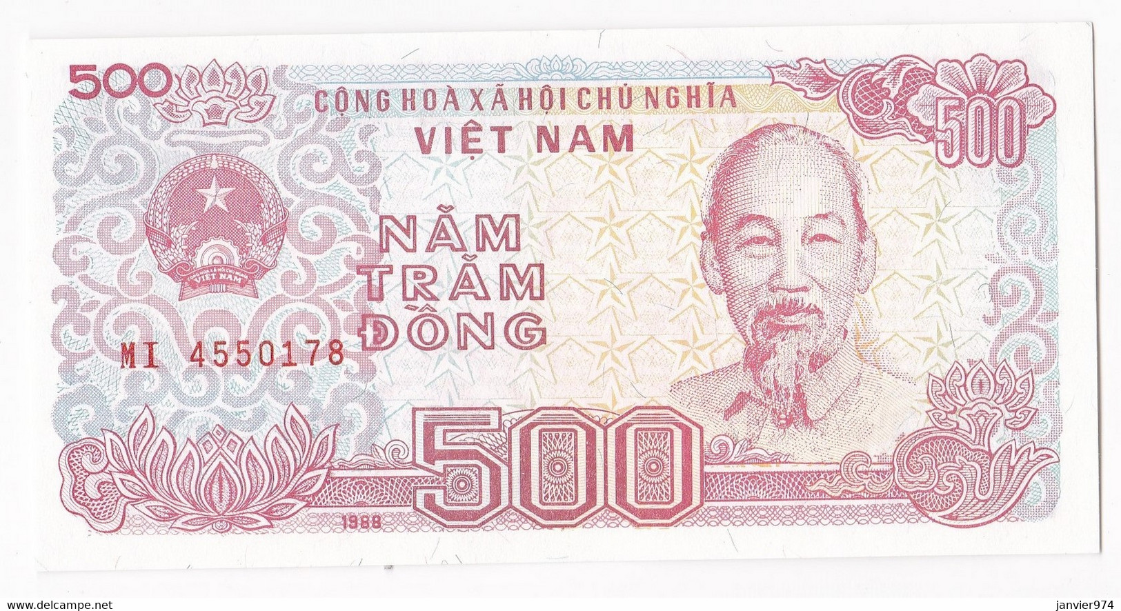 Vietnam 500 Dong 1988, Alphabet : MI 4550178, Billet Neuf UNC - Viêt-Nam