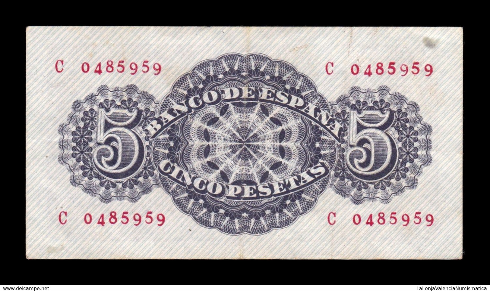 España Spain 5 Pesetas Séneca 1947 Pick 134 Serie C MBC/+ VF/+ - 5 Peseten