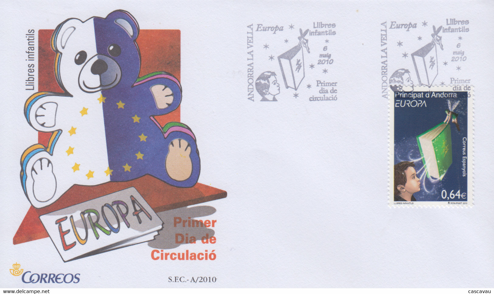 Enveloppe  FDC  1er   Jour    ANDORRE   ANDORRA    Bureaux  Espagnols   Livres  Pour   Enfants    EUROPA    2010 - 2010