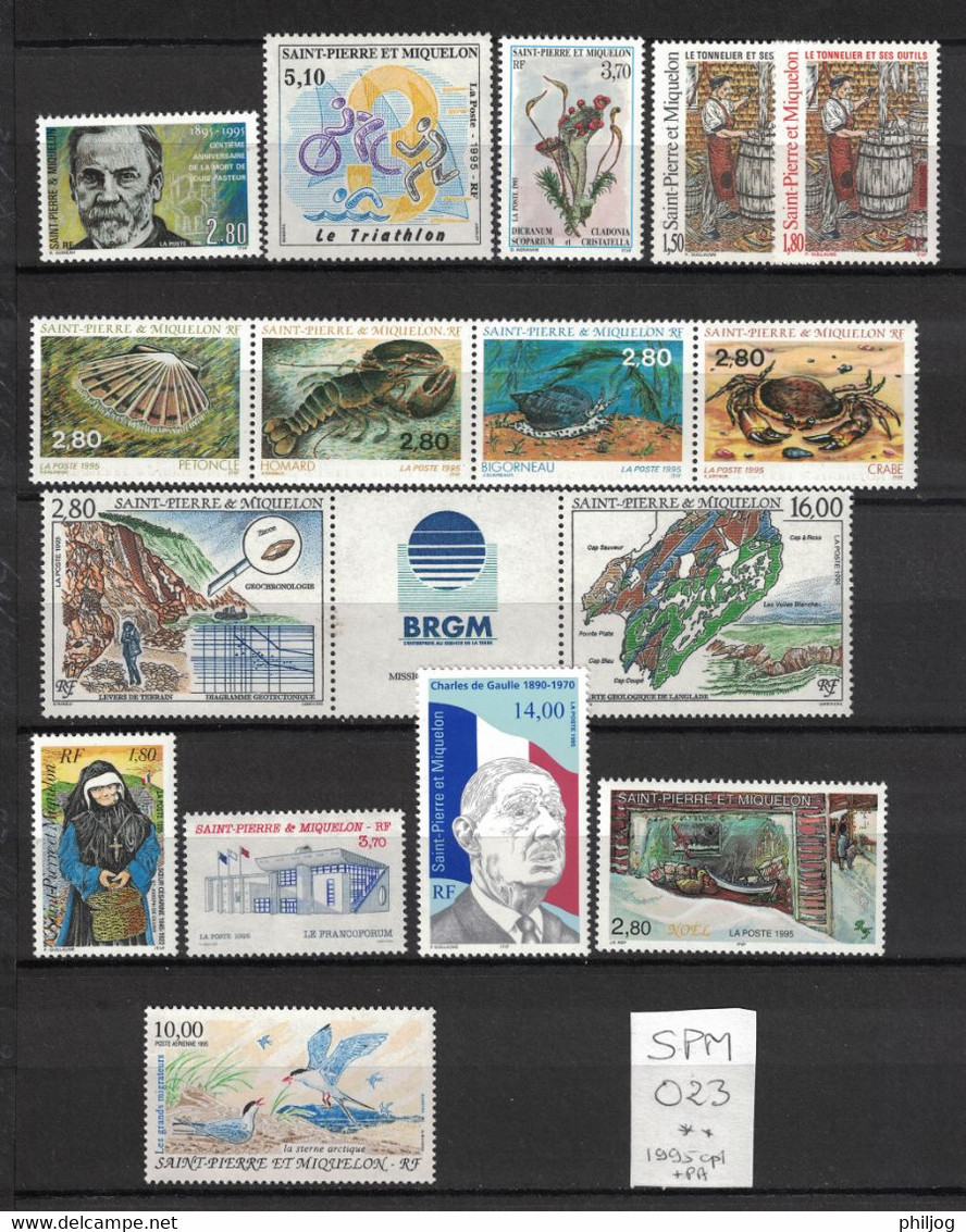 Saint Pierre - Année Complète 1995 Neuve SANS Charnière Avec Poste Aérienne  - Complete Year 1995 MNH - Années Complètes