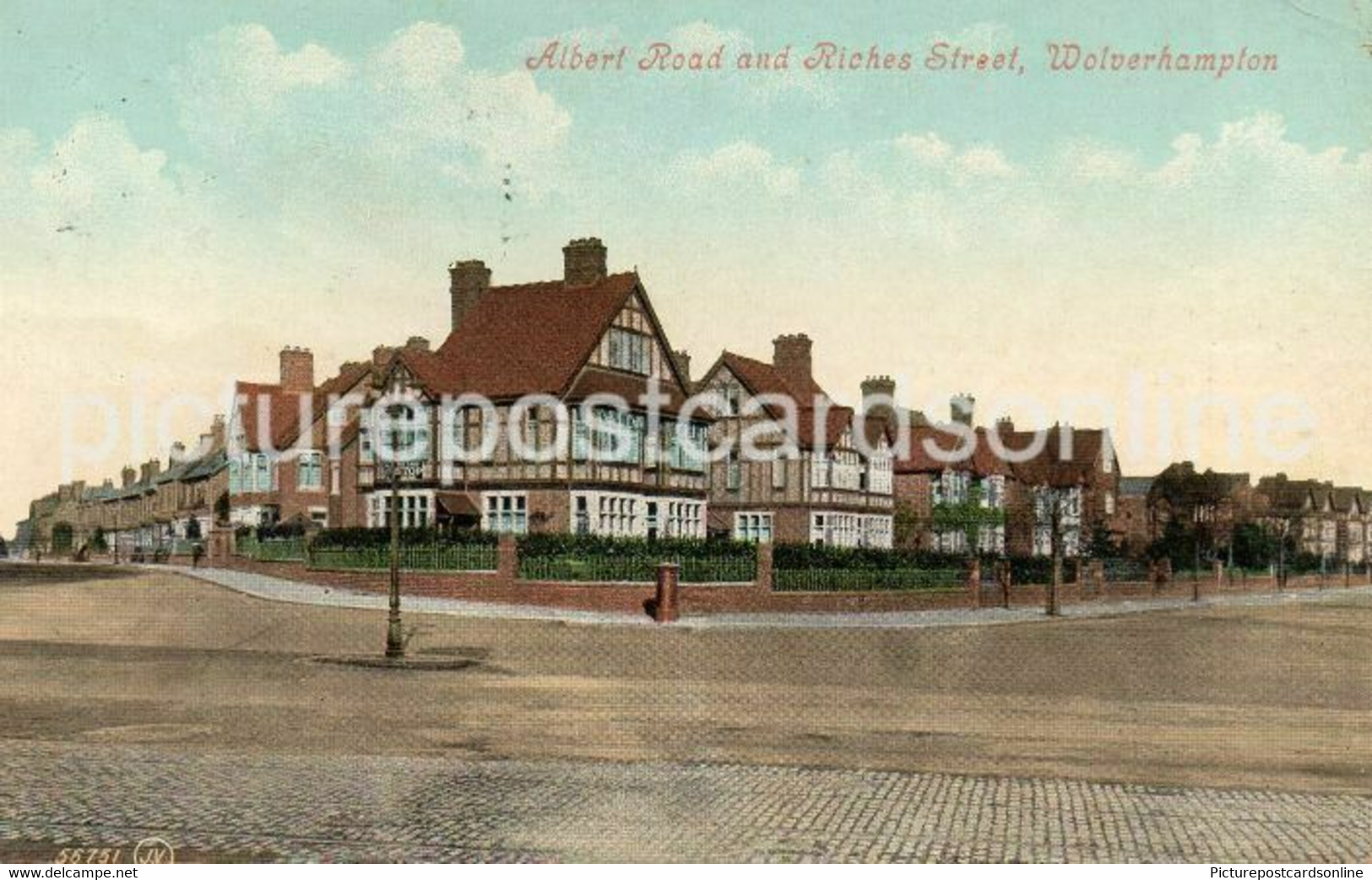 WOLVERHAMPTON ALBERT ROAD & RICHES STREET OLD COLOUR POSTCARD STAFFORDSHIRE - Wolverhampton