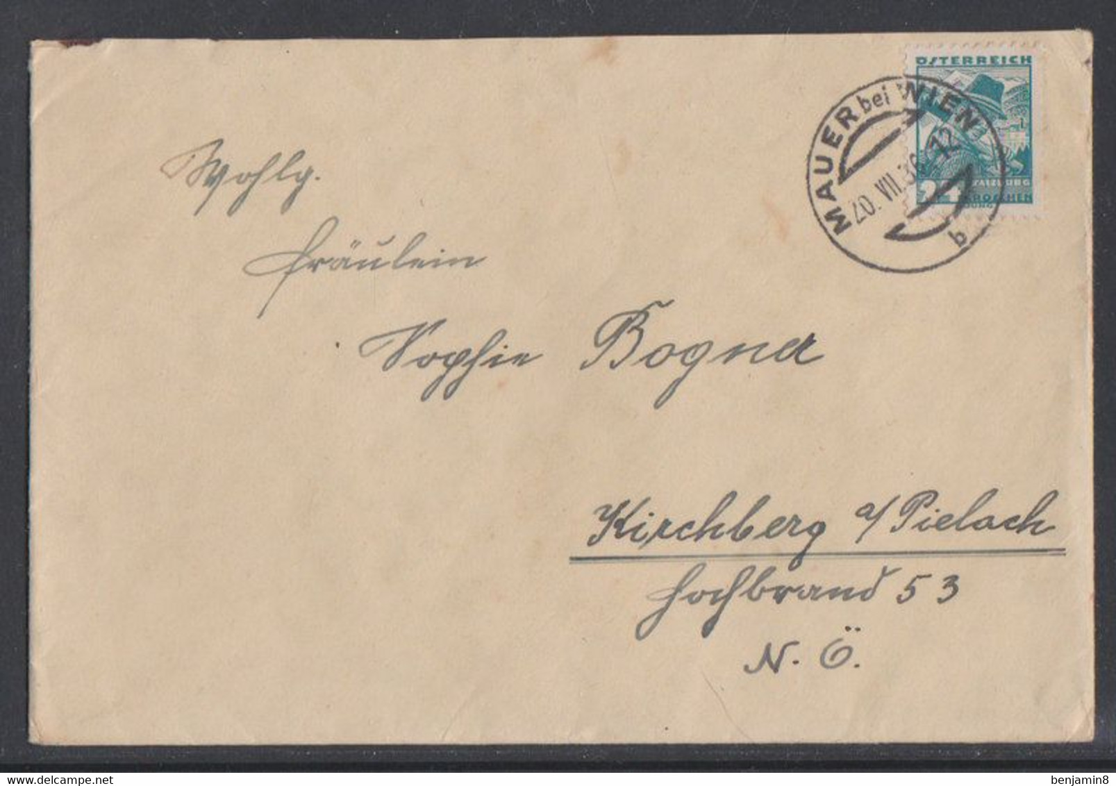 Österreich 1936 Brief Mit  Stempel " Mauer Bei Wien " - Covers & Documents