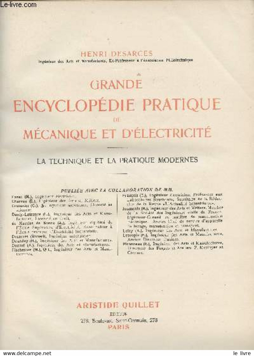 Grande Encyclopédie Pratique De Mécanique Et D'électricité - La Technique Et La Pratique Moderne - En 5 Volumes - Desarc - Encyclopédies