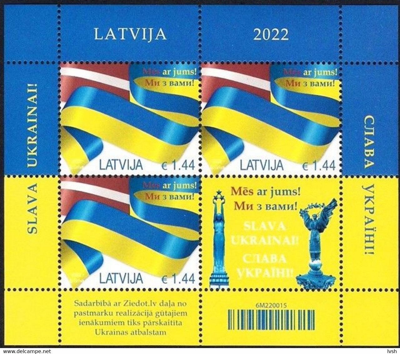 Latvia.2022.Russian Invasion Of Ukraine.m/s ** . - Letland
