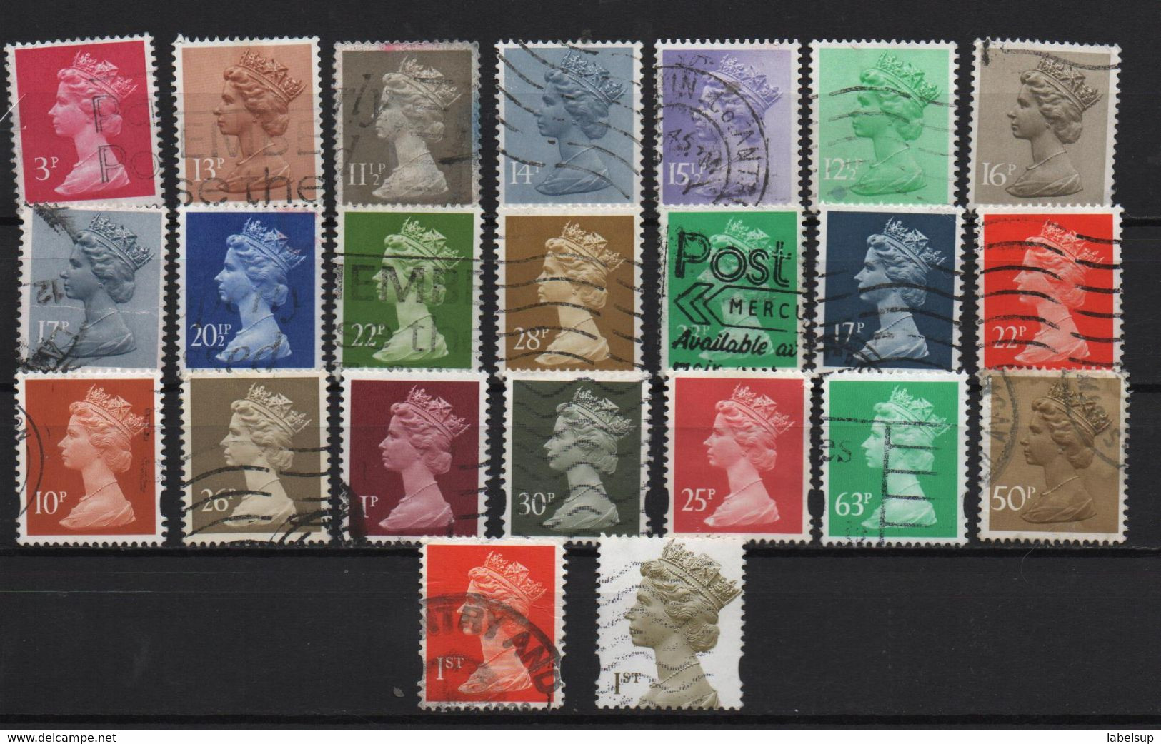 Lot De Timbres De Grande Bretagne Reine Elisabeth De 1984 à 2000 Pour Collection - Used Stamps