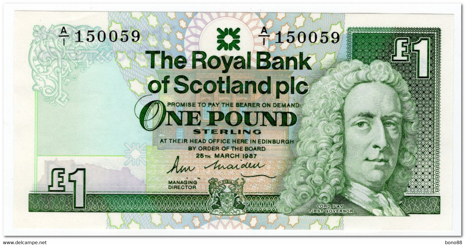 THE ROYAL BANK OF SCOTLAND,1 POUND,1987,P.346,AU - 1 Pound