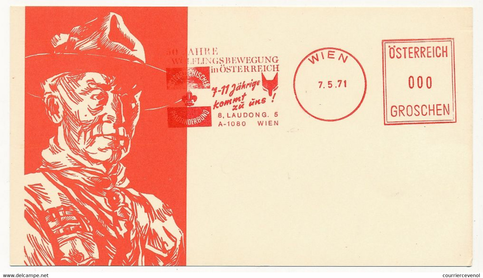 AUTRICHE - Carton Non Adressé - EMA Scoutisme - WIEN 7/5/1971 - Scouting