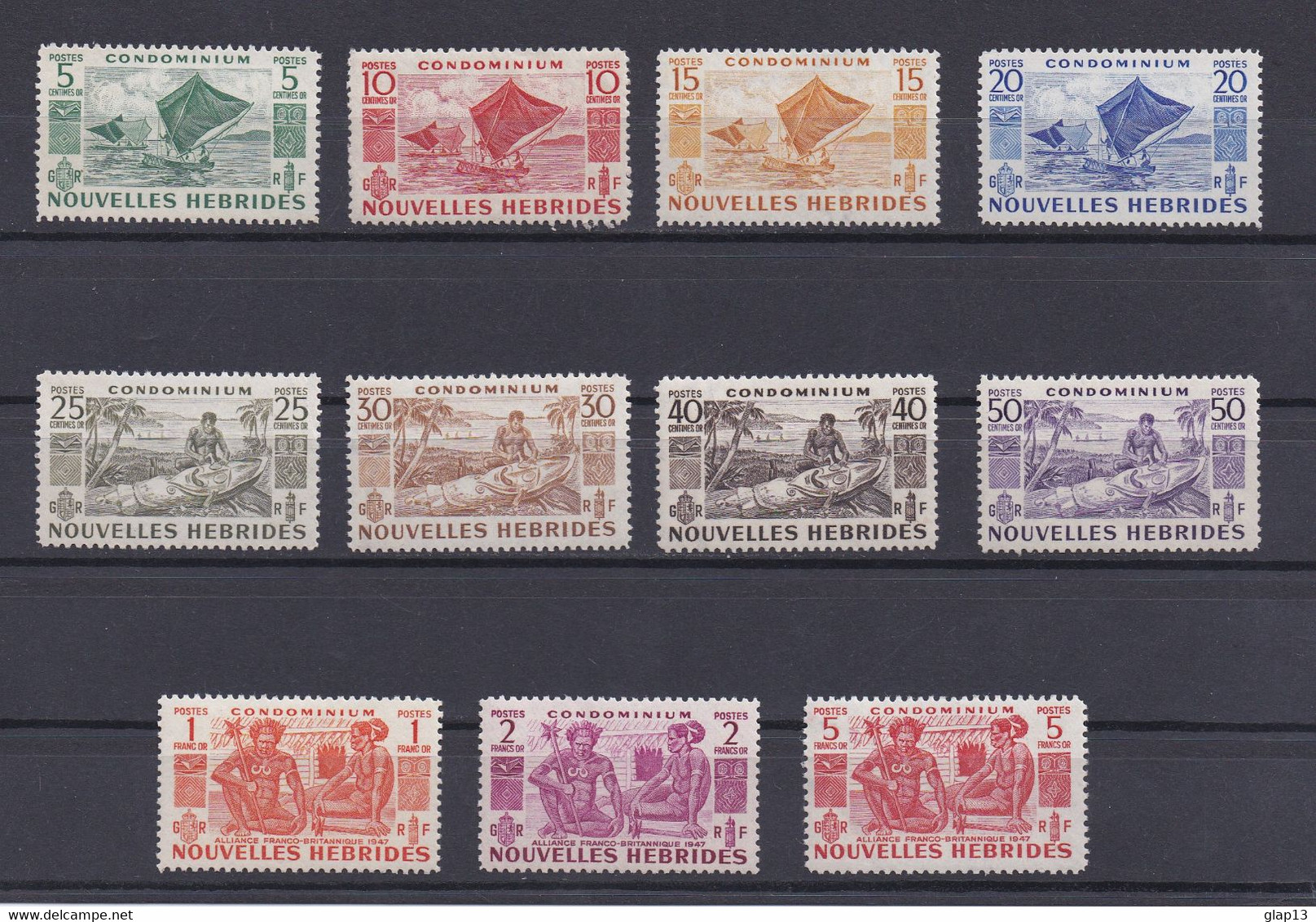 NOUVELLES HEBRIDES 1957 TIMBRES N°175/85 NEUFS** SERIE COURANTE - Unused Stamps