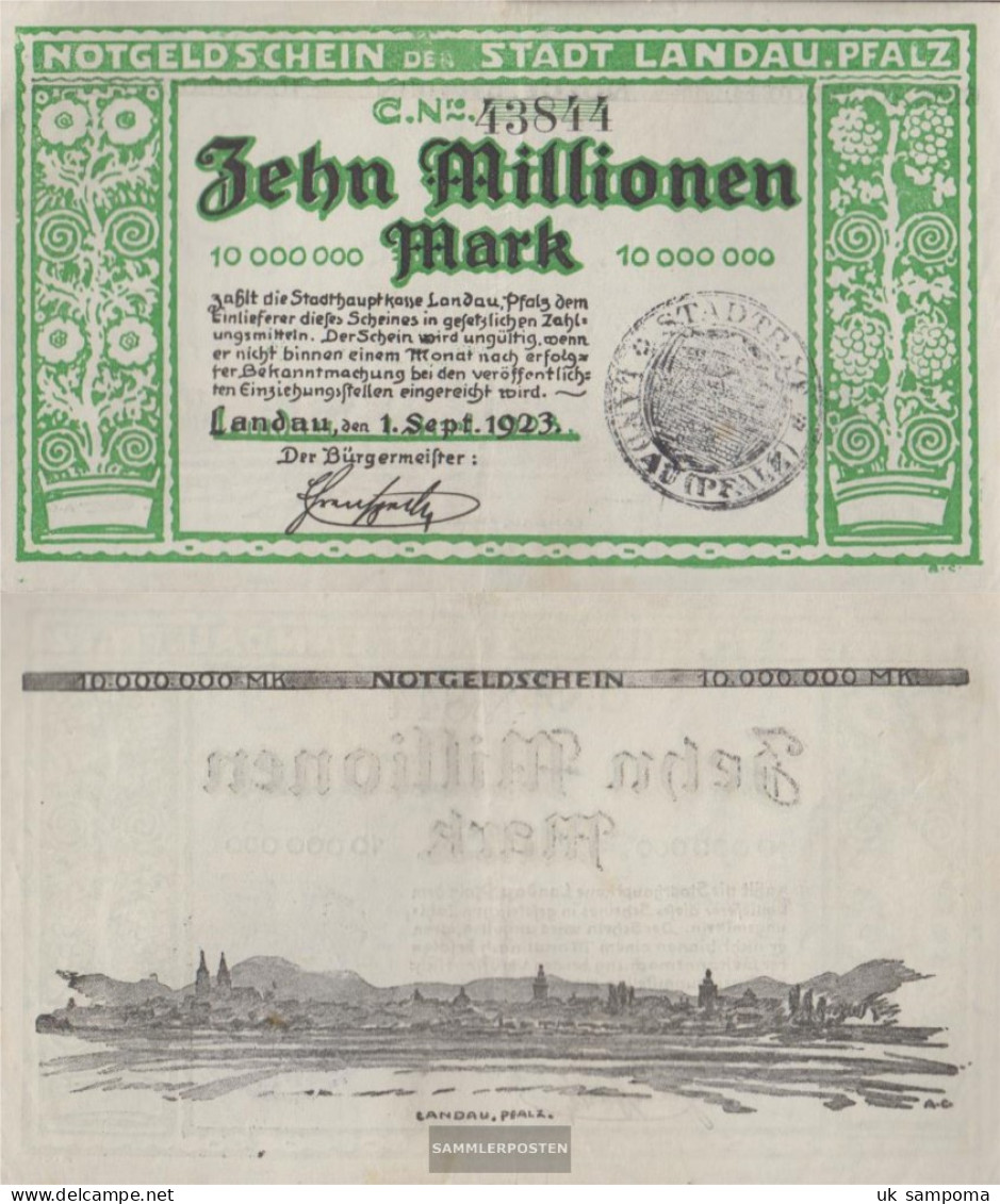 Landau Inflationsgeld City Landau Used (III) 1923 10 Million Mark - 10 Miljoen Mark