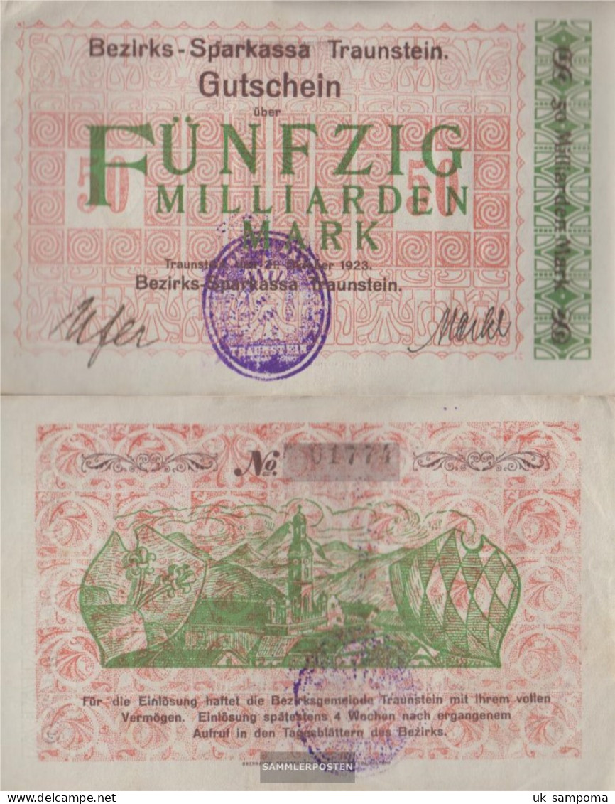 Traunstein Inflationsgeld Sparkassa Traunstein Used (III) 1923 50 Billion Mark - 50 Miljard Mark