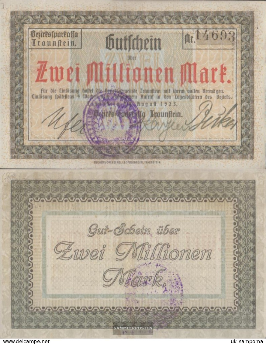 Traunstein Inflationsgeld Sparkassa Traunstein Used (III) 1923 2 Million Mark - 2 Millionen Mark