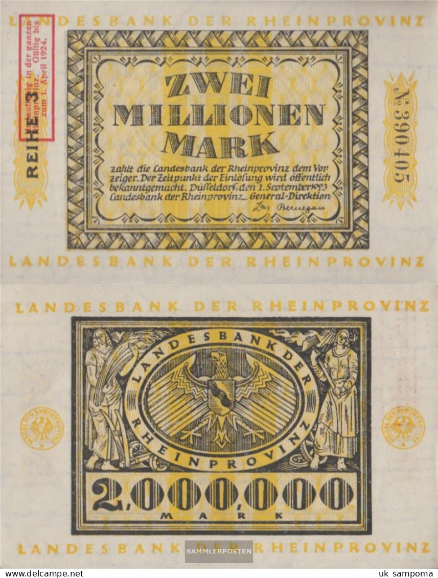 Dusseldorf Inflationsgeld The City Dusseldorf With Print Used (III) 1923 2 One Million Mark Dusseldorf - 2 Miljoen Mark