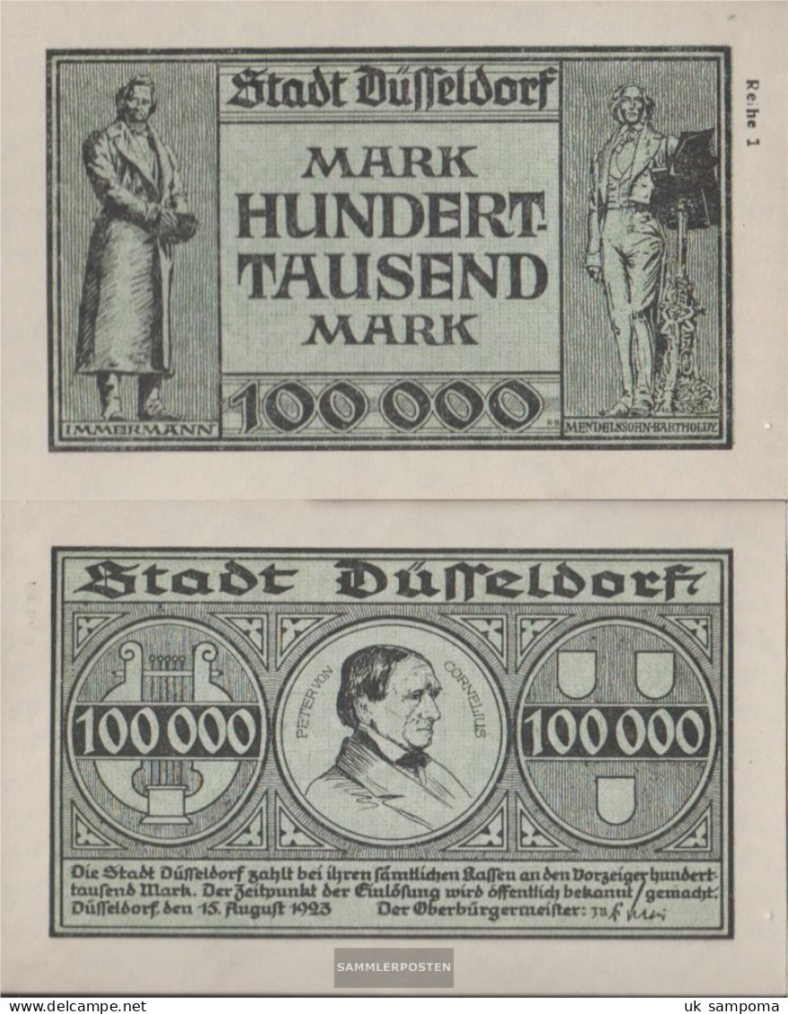 Dusseldorf Inflationsgeld The City Dusseldorf Used (III) 1923 100.000 Mark Dusseldorf - 100000 Mark