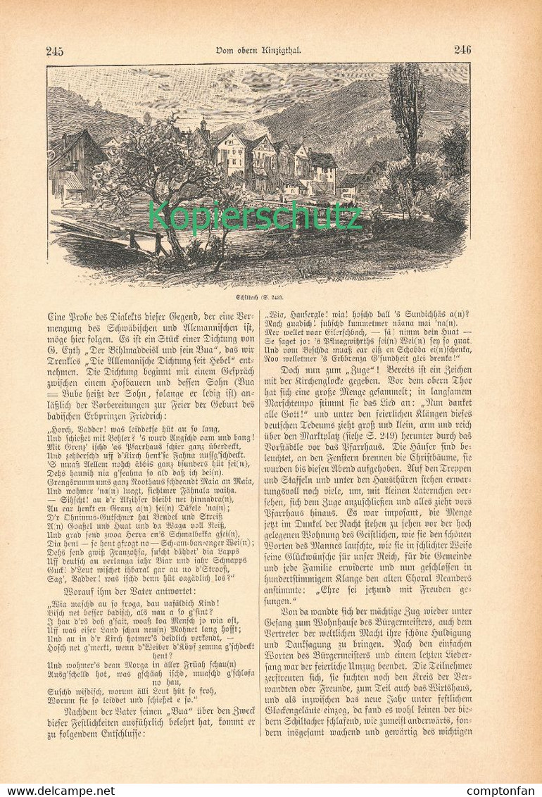 A102 025 Kinzigtal Wolfach Schwarzwald Flößerei Artikel Mit 10 Bildern Von 1887 !! - Livres Anciens
