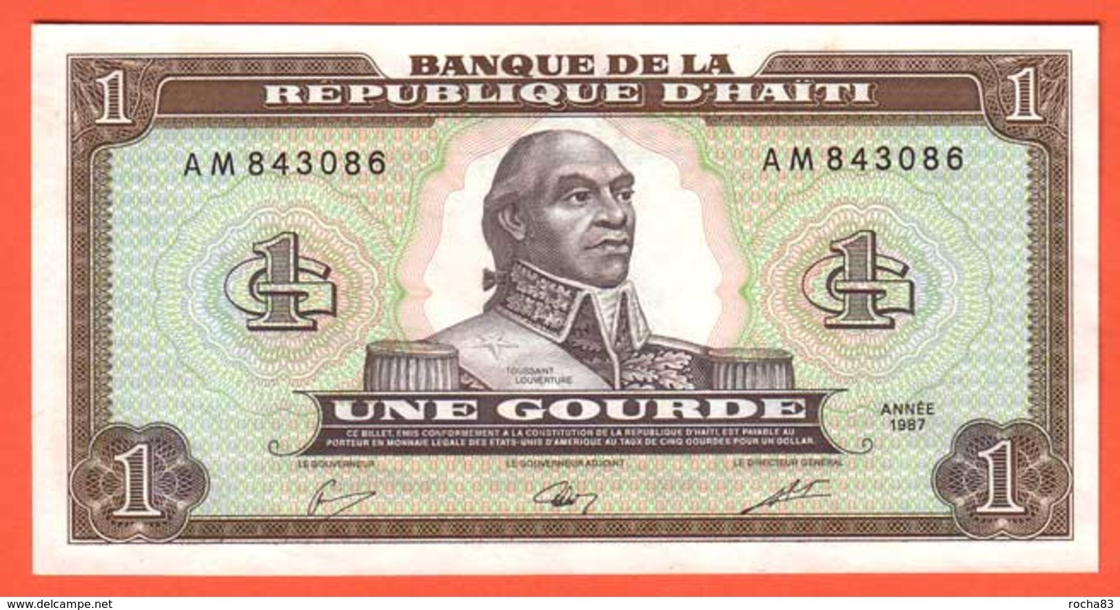 HAITI Billet 1 Gourde ( 1987 ) Pick 245 - Haïti