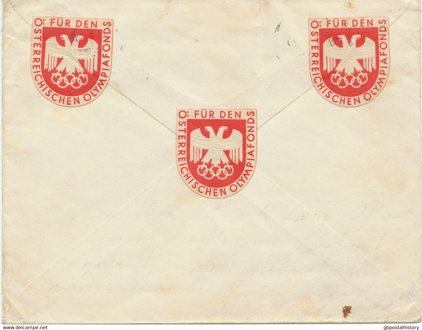 ÖSTERREICH 1936 60g Brautpaar EF Auf Pra.-Brief (senkrecht Gefaltet) In Die USA, Maschinenstempel „1 WIEN 8“, Rückseitig - Zomer 1936: Berlijn