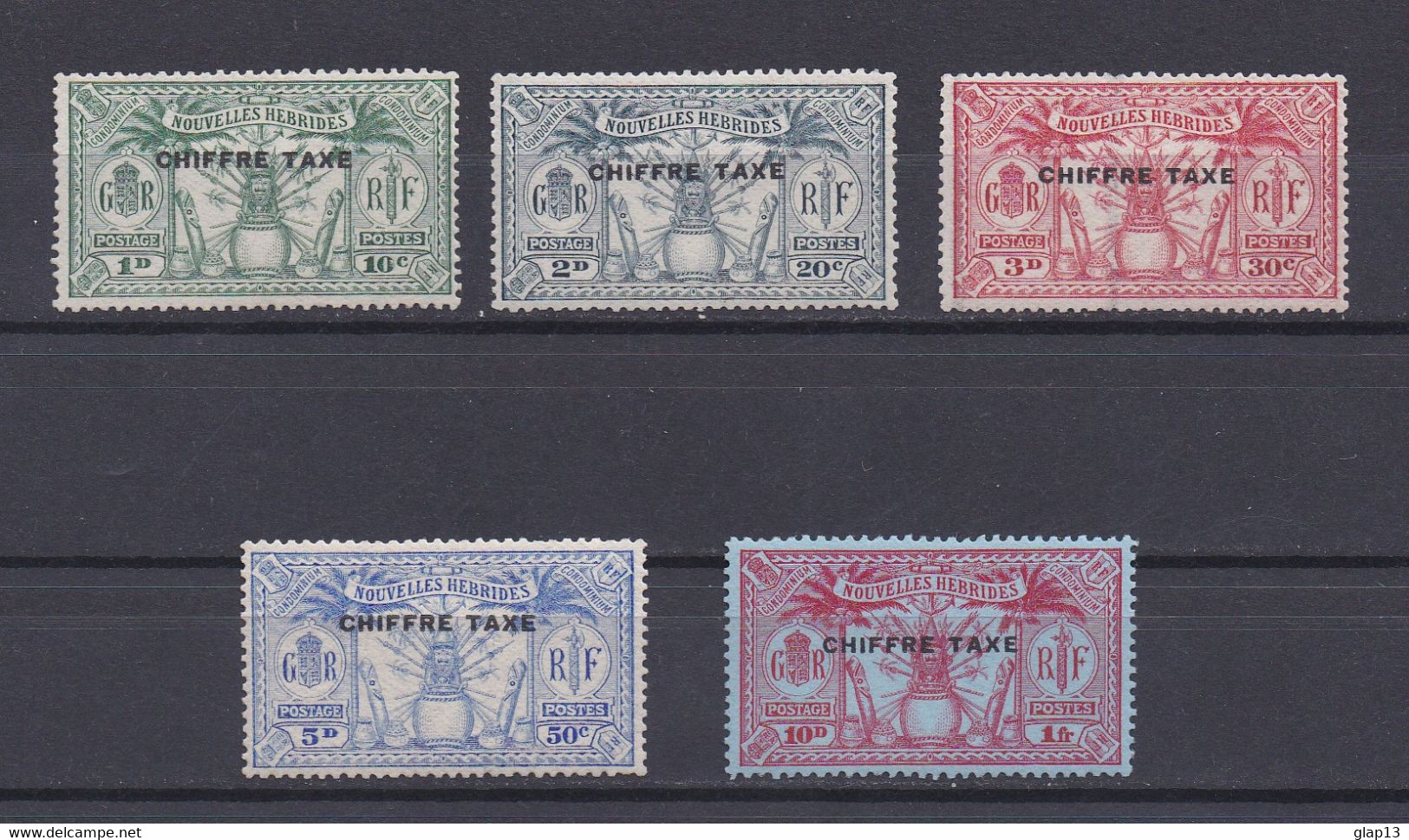 NOUVELLES HEBRIDES 1925 TIMBRES N°1/5 NEUFS** - Timbres-taxe