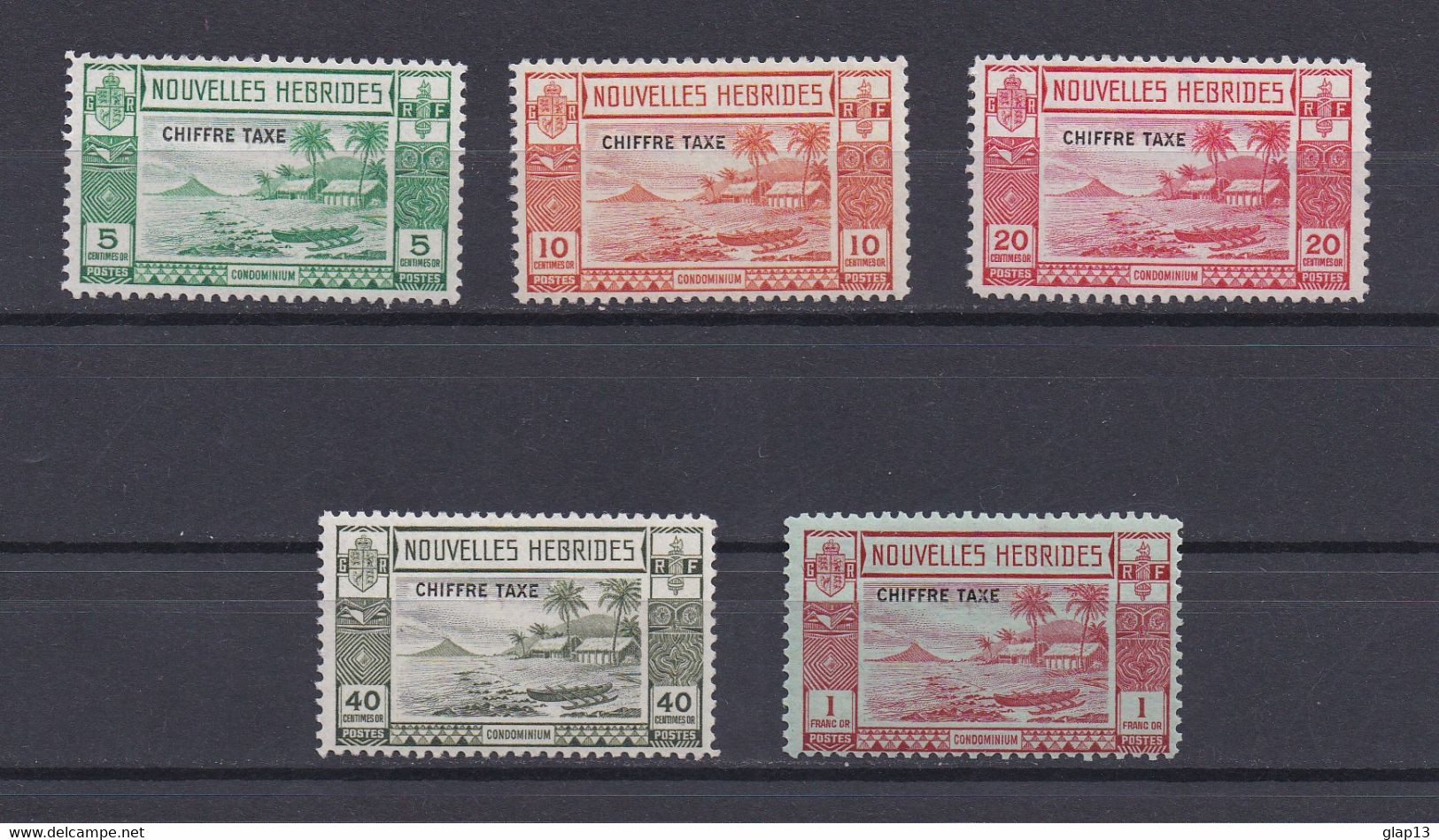 NOUVELLES HEBRIDES 1938 TIMBRES N°11/15 NEUFS** - Timbres-taxe