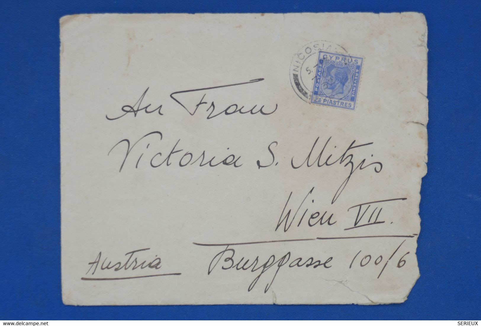 L2 CHYPRE CYPRUS BELLE LETTRE  1932  NICOSIA POUR  VIENNE AUSTRIA+AFFRANCH. PLAISANT - Chypre (...-1960)