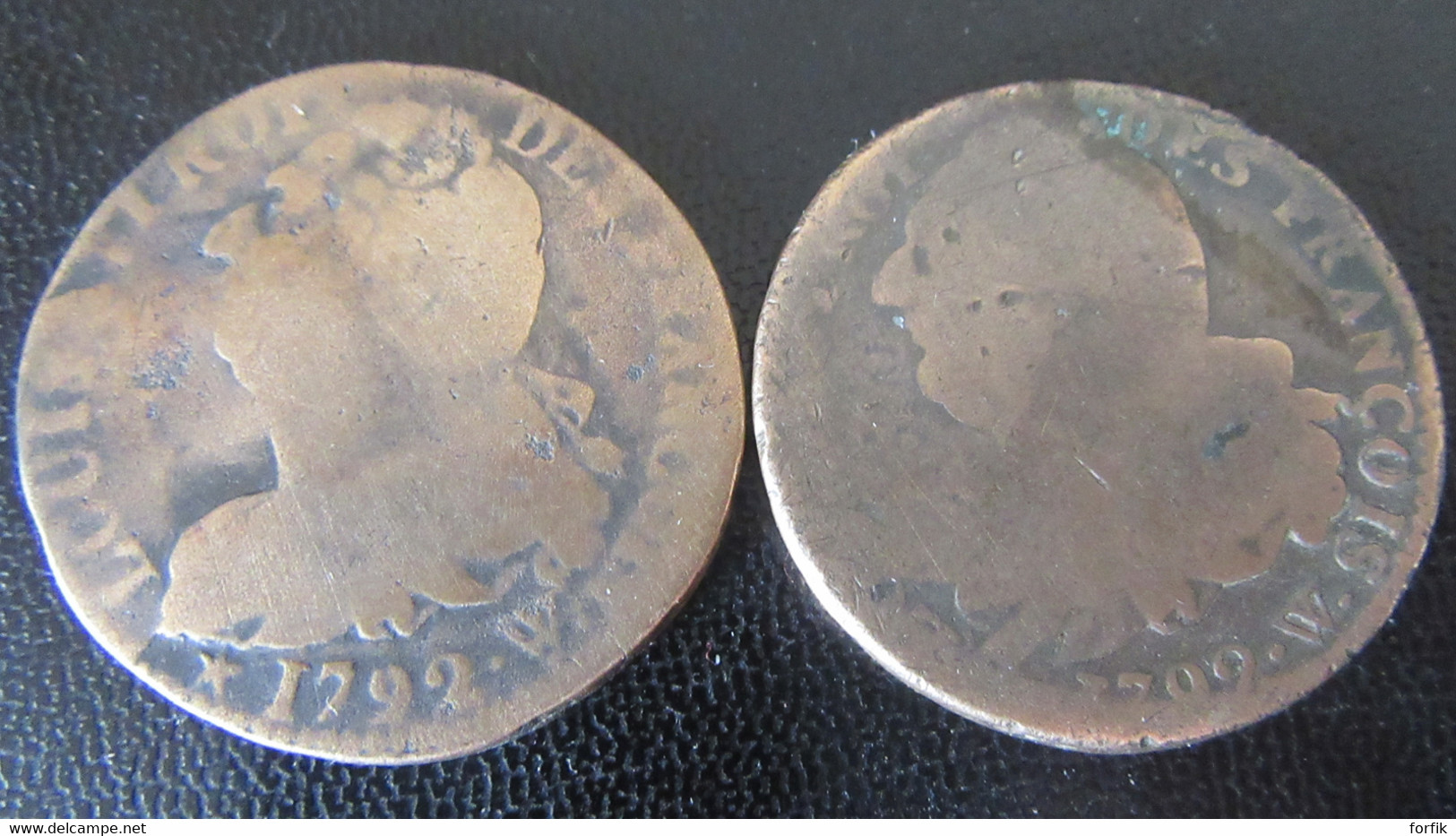 France - 2 Monnaies De 2 Sols Louis XVI 1792 W (Lille) - 1774-1791 Ludwig XVI.