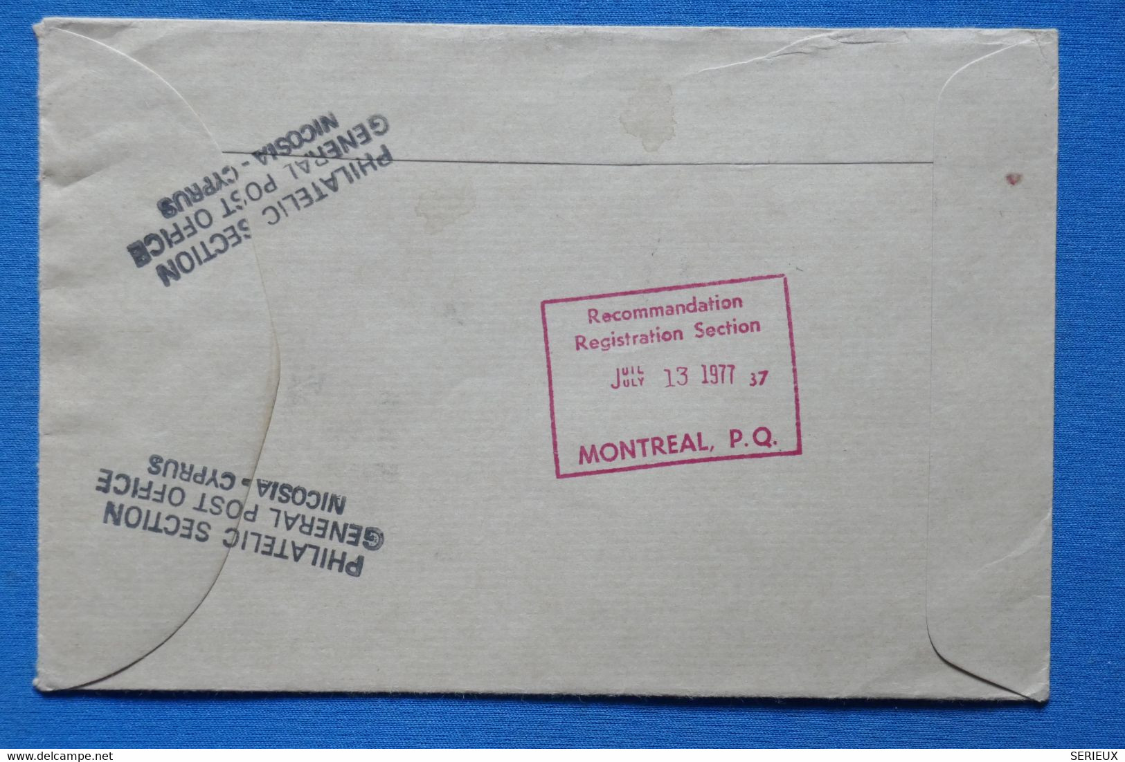 L4 CHYPRE CYPRUS BELLE LETTRE RECOM.  1977 NICOSIA POUR OTAWA CANADA+++AFFRANCH. PLAISANT - Storia Postale