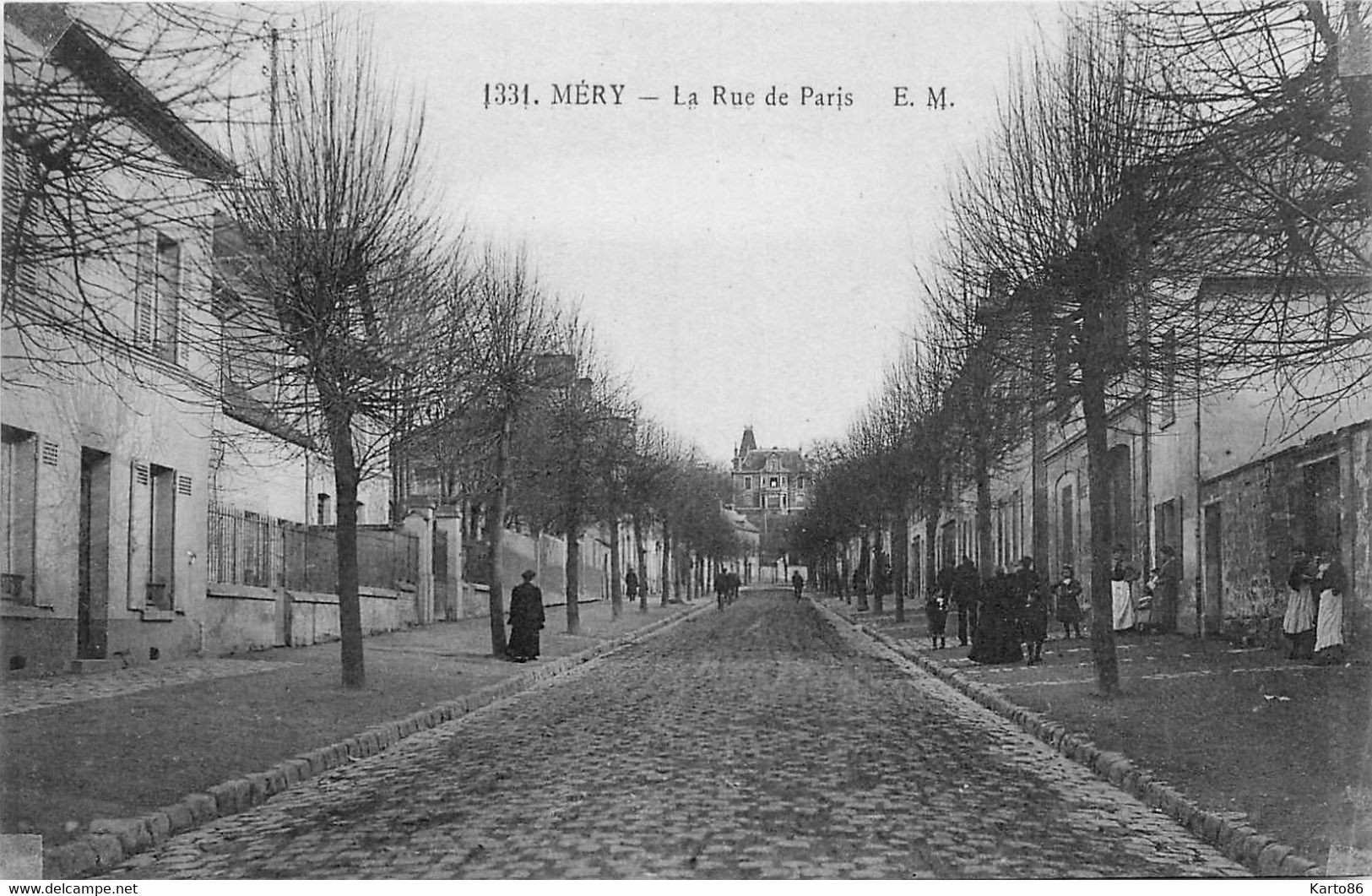 Méry * La Rue De Paris * Villageois - Mery Sur Oise