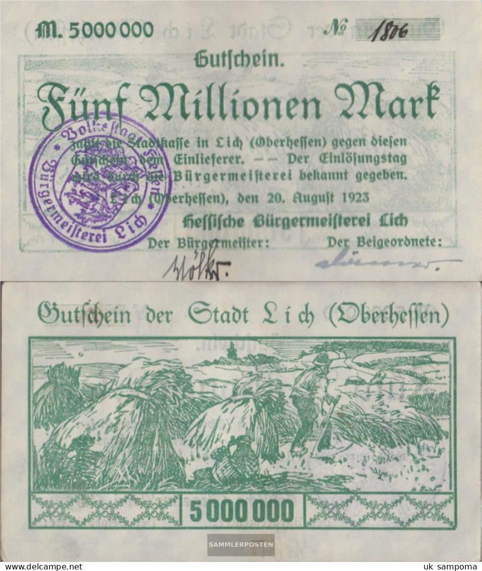 Lich Inflationsgeld City Lich Used (III) 1923 5 Million Mark - 5 Miljoen Mark