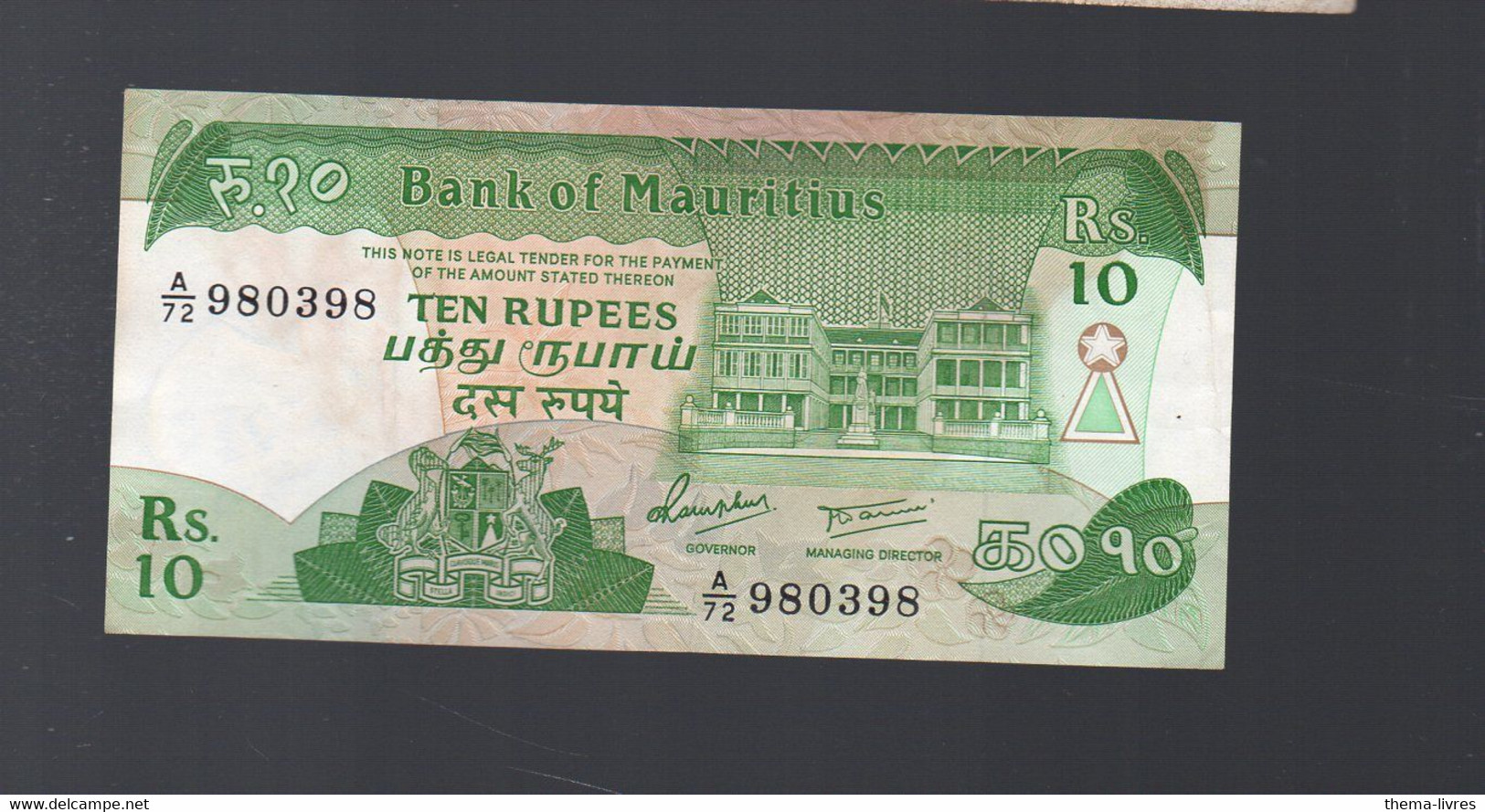 Maurice : Billet De 10 R   1972 (PPP35299) - Mauritius