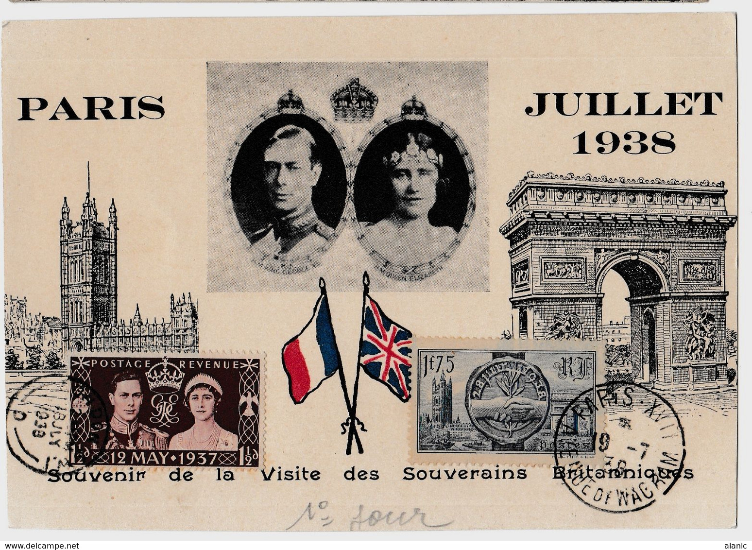 Carte Maximum  France N°400 Visite Des Souvenirs Britaniques. Palais De Weisminster 19/7/1939 -BE - 1930-1939