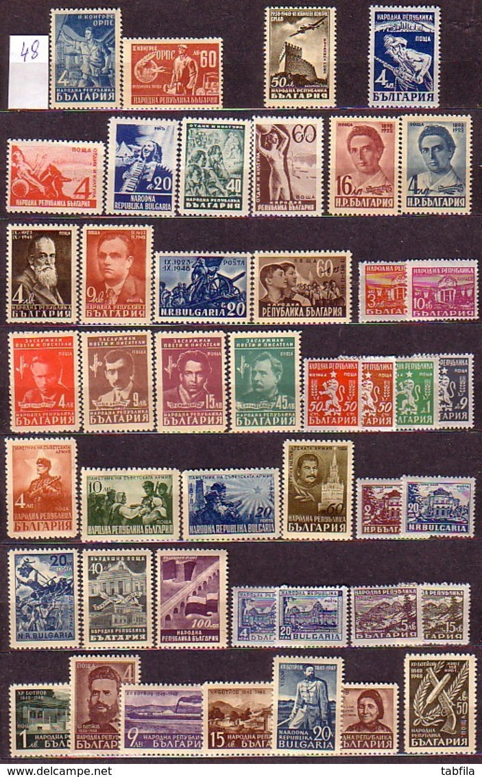 BULGARIA - 1948 - Comp ** - Yv. 570/607 + PA 52/55 - MNH - Années Complètes